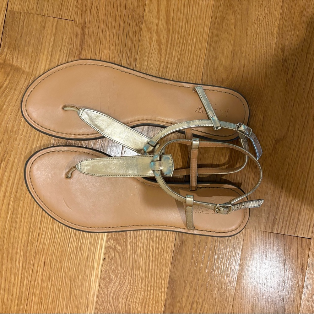 JCrew gold sandals